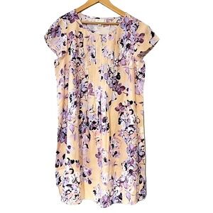 J. Jill LOVE LINEN 100% Linen Women's Large Petite Peach Midi  Shift Dress New